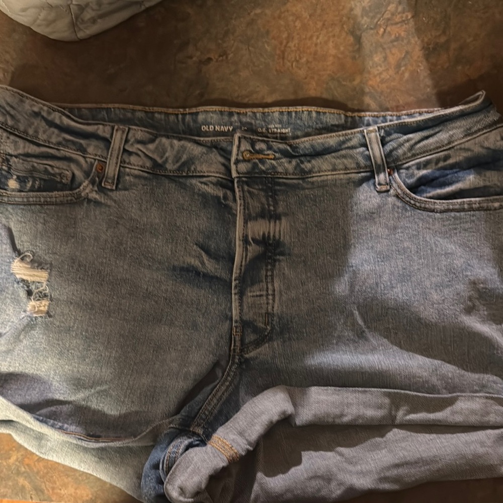 Old Navy Distressed Blue Denim Shorts